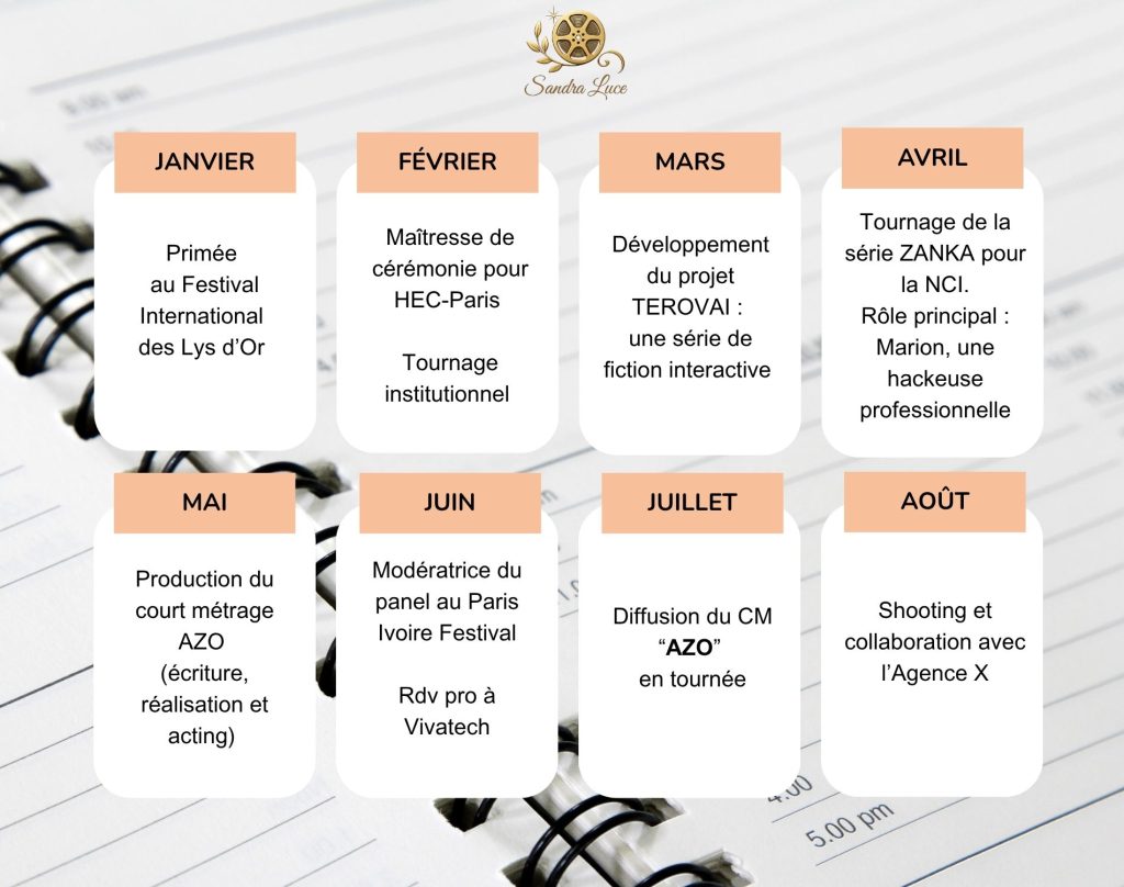 Calendrier des temps forts Sandra Luce